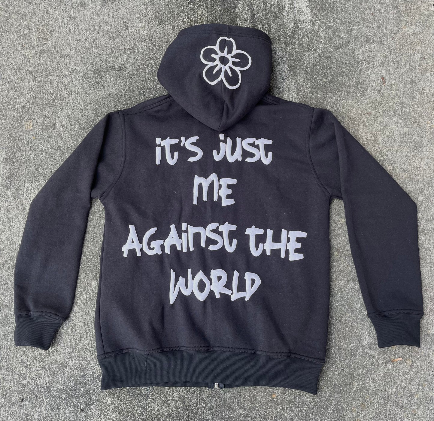 BLACK CUSTOM ZIP-UP HOODIE